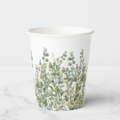 Gobelets En Papier Feuilles D'Eucalyptus Botanique Or Et Vert (Verso)