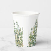 Gobelets En Papier Feuilles D'Eucalyptus Botanique Or Et Vert (Droite)