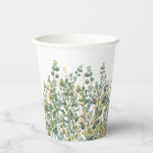 Gobelets En Papier Feuilles D'Eucalyptus Botanique Or Et Vert (Recto)