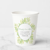 Gobelets En Papier Feuilles verts eucalyptus heureux après (Verso)