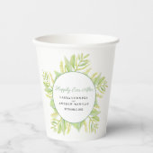 Gobelets En Papier Feuilles verts eucalyptus heureux après (Recto)