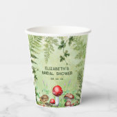 Gobelets En Papier Feuillus de la forêt rustique Champignons Fougères (Recto)