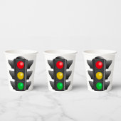 Gobelets En Papier Feux de circulation Signal rouge jaune vert