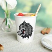 Gobelets En Papier Fierce Wolf Head Bold Wild Animal