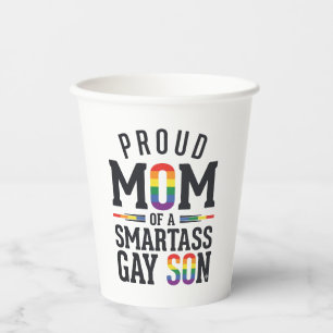 Gobelets En Papier Fière maman d'un fils gay insolent Vintage T-shirt