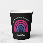 Gobelets En Papier Fierté Bisexuelle Célébrer la diversité L'amour es (Recto)