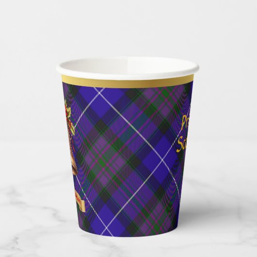 Gobelets En Papier Fierté de l'Ecosse Tartan personnalisé Noël (Gauche)