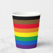 Gobelets En Papier Fierté lgbt lgbtq diversité inclusive rainbow flag (Recto)