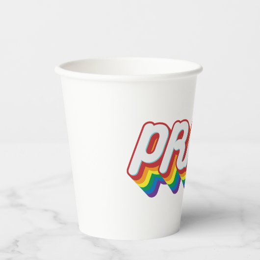 Gobelets En Papier Fierté | Style des années 70 (Recto)