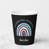 Gobelets En Papier Fierté transgenre célébrant la diversité Citation  (Recto)