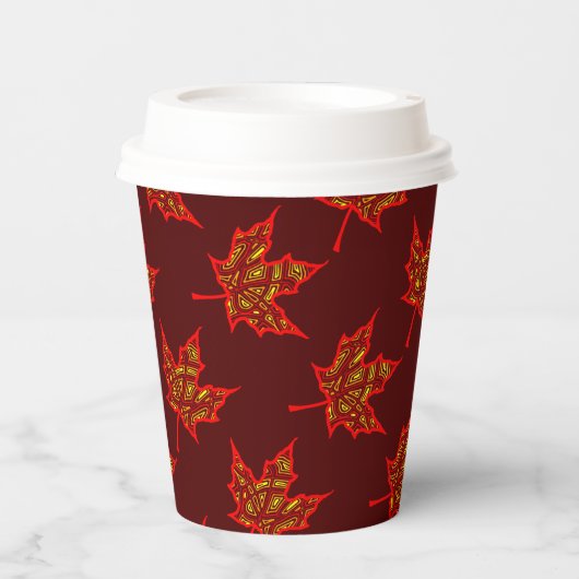 Gobelets En Papier Fiery Leaf Paper Cup (Recto)