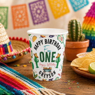 Gobelets En Papier Fiesta First   Fête d'anniversaire de 1 an