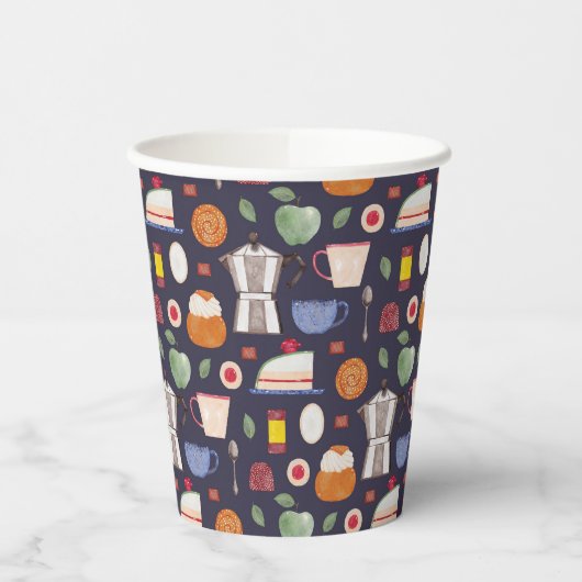 Gobelets En Papier Fika (Eclipse) - Motif d'aquarelle (Gauche)