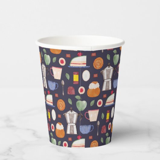 Gobelets En Papier Fika (Eclipse) - Motif d'aquarelle (Droite)