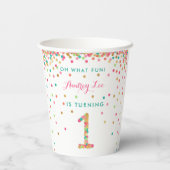 Gobelets En Papier Fille 1er anniversaire première fête d'anniversair (Verso)