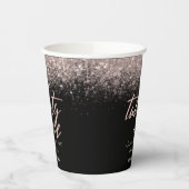 Gobelets En Papier Fille 21e anniversaire Noir et Rose Parties scinti (Gauche)