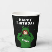 Gobelets En Papier Fille avec grenouille verte Hoody Dessin Anniversa (Recto)