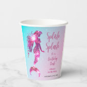 Gobelets En Papier Fille Bébée de Sirène Splish Splash 1er anniversai (Verso)