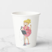 Gobelets En Papier Fille chante (Recto)