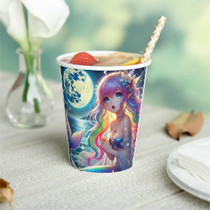 Gobelets En Papier Fille d'anime chantant Pixie au clair de lune Merm