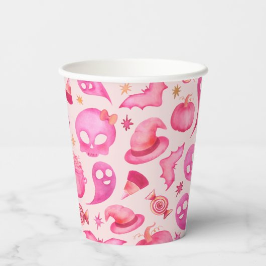 Gobelets En Papier Fille Éffrayant un 1er anniversaire Nom (Verso)