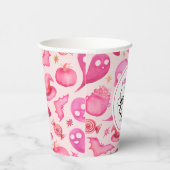 Gobelets En Papier Fille Éffrayant un 1er anniversaire Nom (Droite)