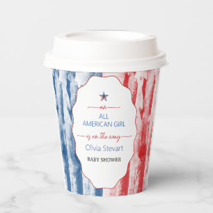 Gobelets En Papier Fille élégante américaine Fête prénatale 4 juillet