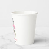 Gobelets En Papier Fille Eléphante 1 Anniversaire Fête Rose (Gauche)