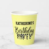 Gobelets En Papier Fille fête d'anniversaire (Recto)