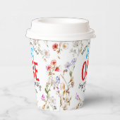 Gobelets En Papier Fille fleur sauvage 1ère fête d'anniversaire (Droite)