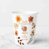 Gobelets En Papier Fille fleur sauvage personnalisée 1er anniversaire (Verso)