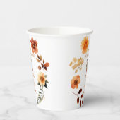 Gobelets En Papier Fille fleur sauvage personnalisée 1er anniversaire (Gauche)