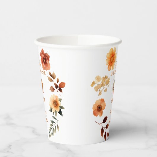 Gobelets En Papier Fille fleur sauvage personnalisée 1er anniversaire (Gauche)