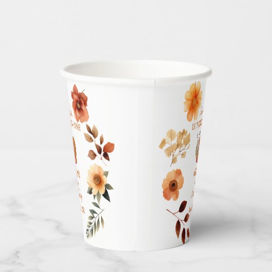 Gobelets En Papier Fille fleur sauvage personnalisée 1er anniversaire (Droite)