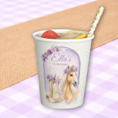 Gobelets en papier Fille Fleurs Violettes Cheval A