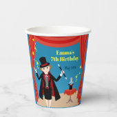 Gobelets En Papier Fille magicien Spectacle Anniversaire (Recto)