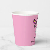 Gobelets En Papier Fille mignonne avec fleurs fête d'anniversaire (Droite)