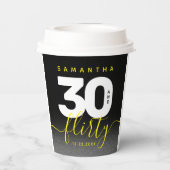 Gobelets En Papier Fille moderne brillant Jaune 30 et Flirty (Verso)