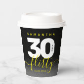 Gobelets En Papier Fille moderne brillant Jaune 30 et Flirty (Recto)