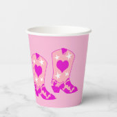 Gobelets En Papier Fille moderne fille fille Western Yeehaw Boot rose (Verso)