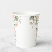 Gobelets En Papier Fille papillon rose floral fête d'anniversaire (Gauche)