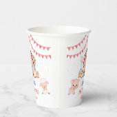Gobelets En Papier Fille rose Animaux de ferme Anniversaire (Droite)