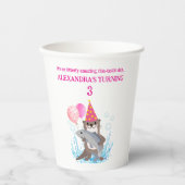 Gobelets En Papier Fille rose mignonne Sea Otter fête d'anniversaire (Recto)
