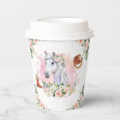 Gobelets En Papier Fille rose pâle Fille Cheval fête d'anniversaire (Recto)