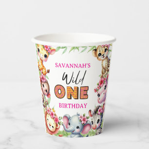Gobelets En Papier Fille Sauvage Une Anniversaire Safari Jungle