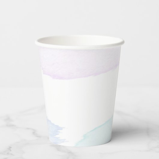 Gobelets En Papier Fille Sirène 1ère fête d'anniversaire (Verso)