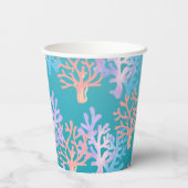 Gobelets En Papier fille sirène magique sous le pastel arc-en-ciel de (Verso)