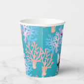 Gobelets En Papier fille sirène magique sous le pastel arc-en-ciel de (Droite)