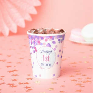 Gobelets En Papier Filles 1er anniversaire Première fête d'anniversai