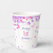 Gobelets En Papier Filles 1er anniversaire Première fête d'anniversai (Recto)
